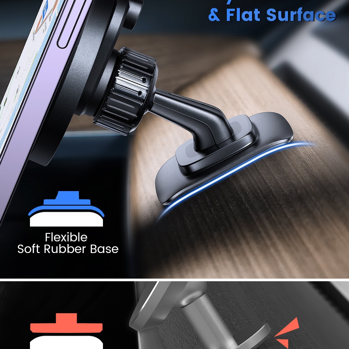 APPS2Car titular del teléfono del coche compatible con popsocket MagSafe Center consola pegar titular del teléfono