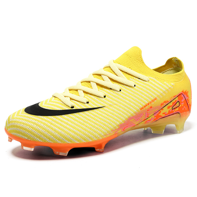 Nuevos zapatos de fútbol juveniles transfronterizos transpirables, zapatos de fútbol de clavos largos, zapatos de entrenamiento de césped interior