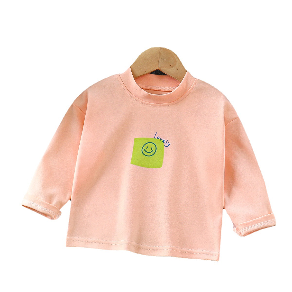 Camiseta infantil de manga larga de algodón primavera y otoño camiseta de base para niños, chaqueta de otoño para niñas, cuello redondo para niños
