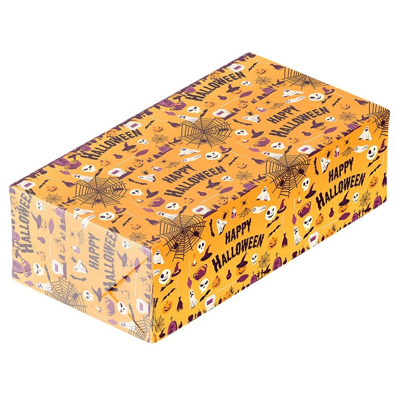 Venta al por mayor transfronteriza Nueva caja de regalo de Halloween papel de regalo calabaza cráneo fantasma vacaciones papel decorativo