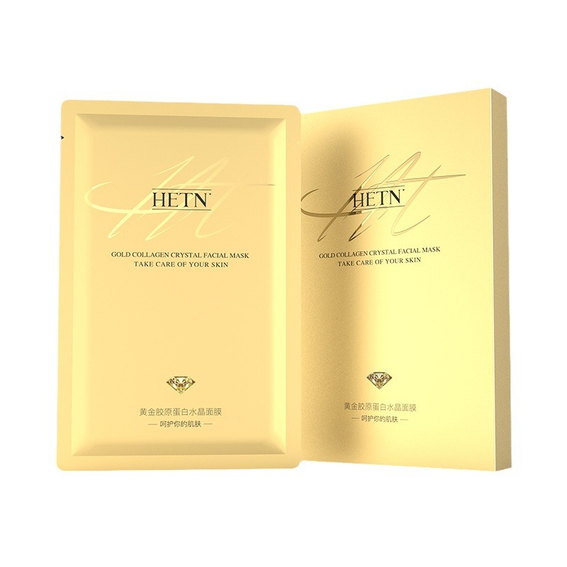 HETN Heting Gold Collagen Crystal Mask Summer Hydrating Moisturizing Brightening Moisturizing Factory Wholesale