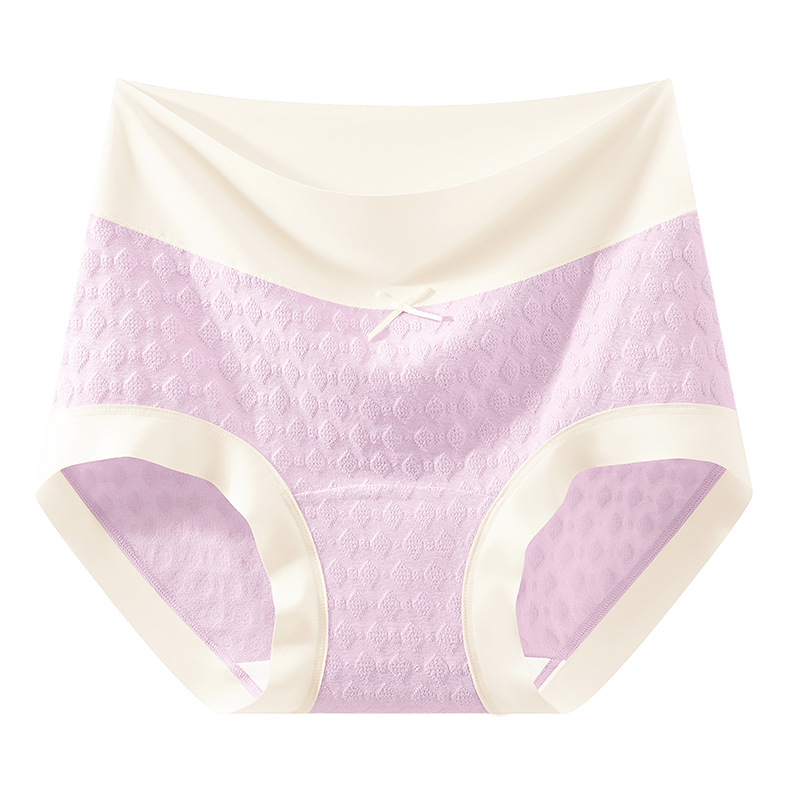 Algodón de cintura alta entrepierna de algodón largo entrepierna antibacteriano calzoncillos de entrepierna delgada para niñas color de contraste cintura alta transpirable abdomen pantalones cortos cabeza