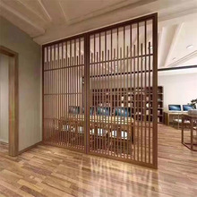 中式铝窗花屏风 仿古木纹铝屏风 酒店大厅背景墙铝合金屏风定制