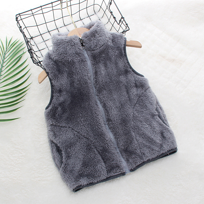 El otoño y el Invierno de Los Niños Chaleco de piel superior de los niños y niñas de Los Bebés cardigan cremallera chaleco Ártico Terciopelo engrosada chaleco