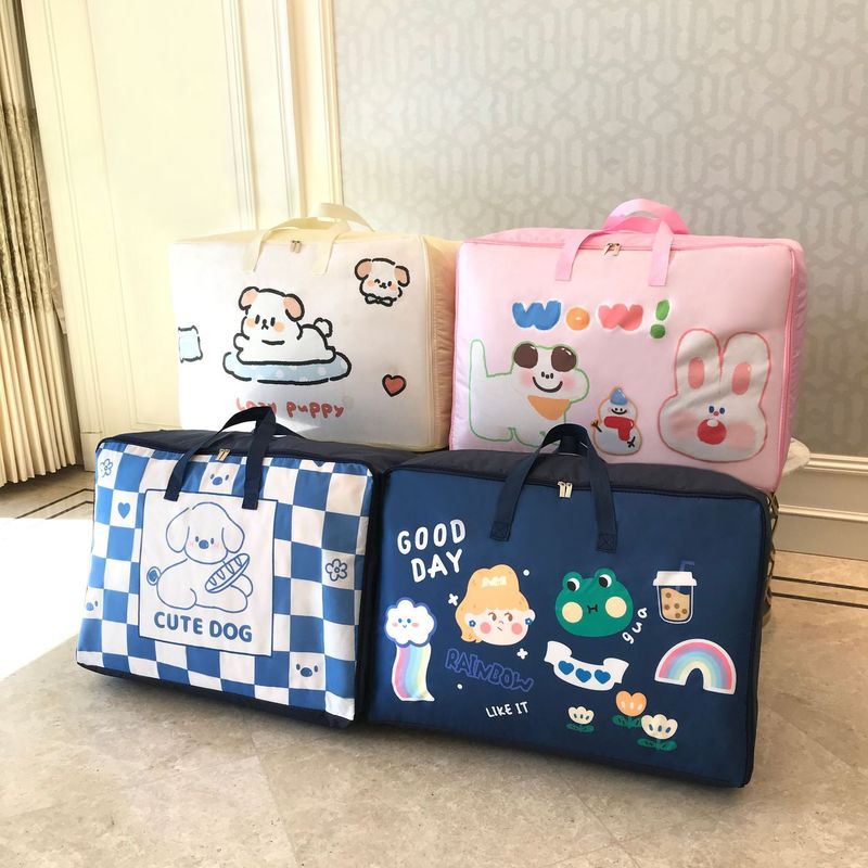 幼儿园收纳袋大容量搬家防水袋子牛津布被子衣服行李手提打包袋子|undefined