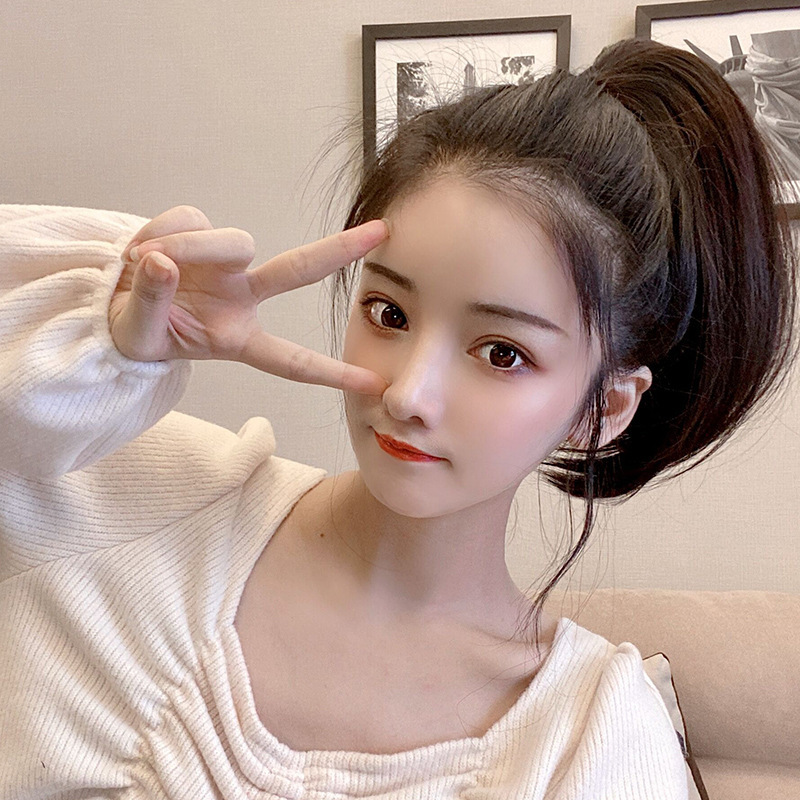 Peluca Cola de Caballo hembra Clip-en corto hebilla interior Cola de Caballo falsa Internet celebridad micro-roll Cola de Caballo mullida simulación pelo cola de caballo al por mayor