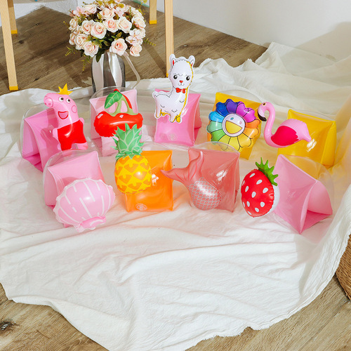 Supply ins new inflatable children's arm circle watermelon whale buoyancy cartoon baby arm circle water sleeve