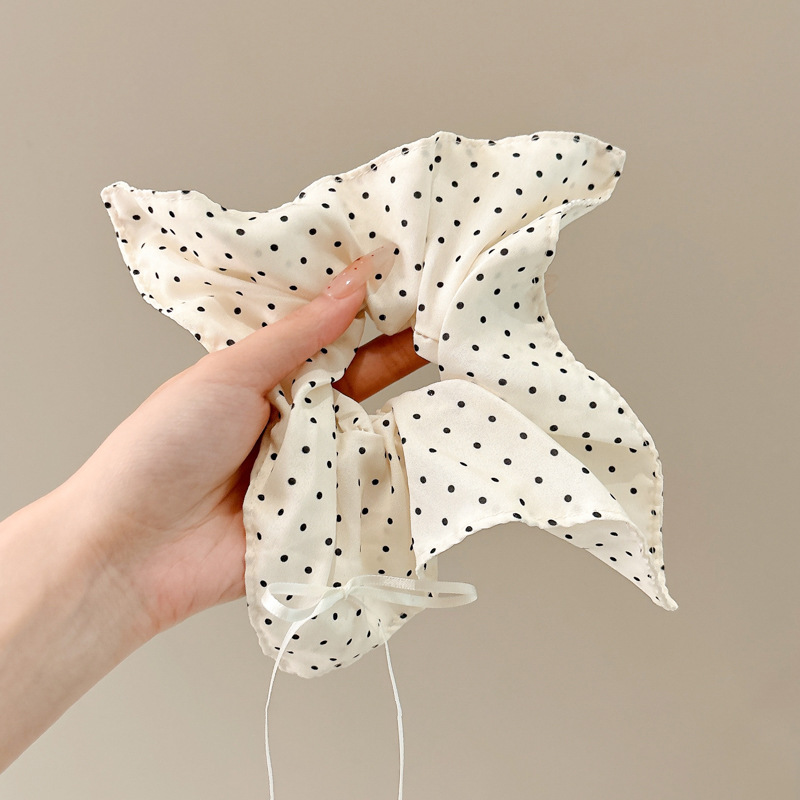 Hermano dulce crema de viento blanco punto de onda anillo de pelo intestino grande lindos toallas cuadradas anillo de pelo femenino de alta calidad con cola de caballo joyas de pelo