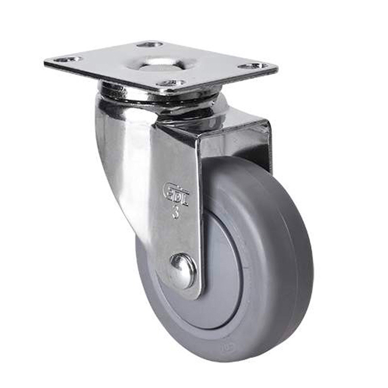 Rueda Giratoria Ligera Cromada de TPE de 2.5, 3 y 4 Pulgadas, Direccional con Freno, para Muebles de Oficina y Estantes image 6