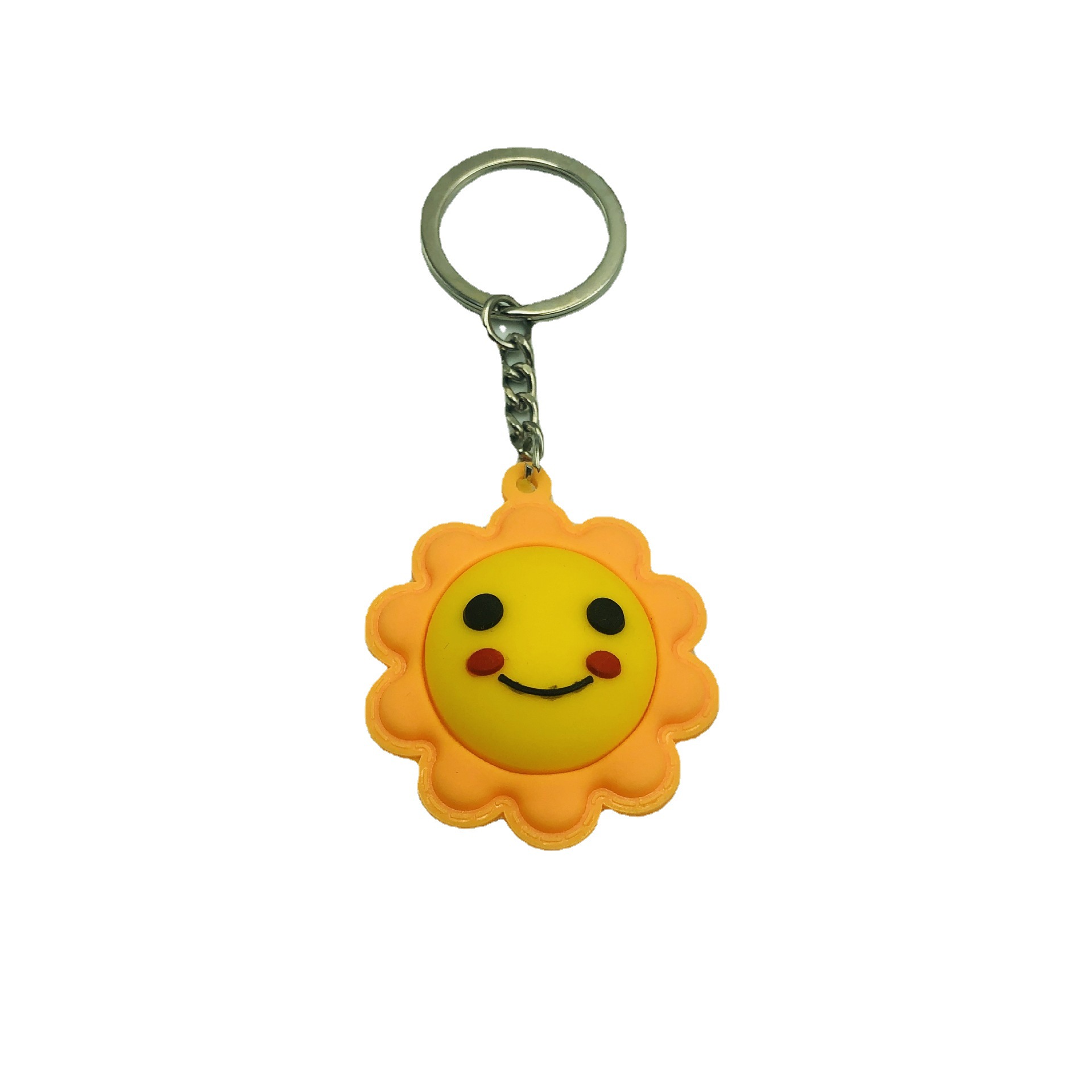 Transfronteriza PVC de goma suave cara sonriente Sun Star Moon llavero colgante bolsa de adornos pequeños niños de regalo de Iluminación