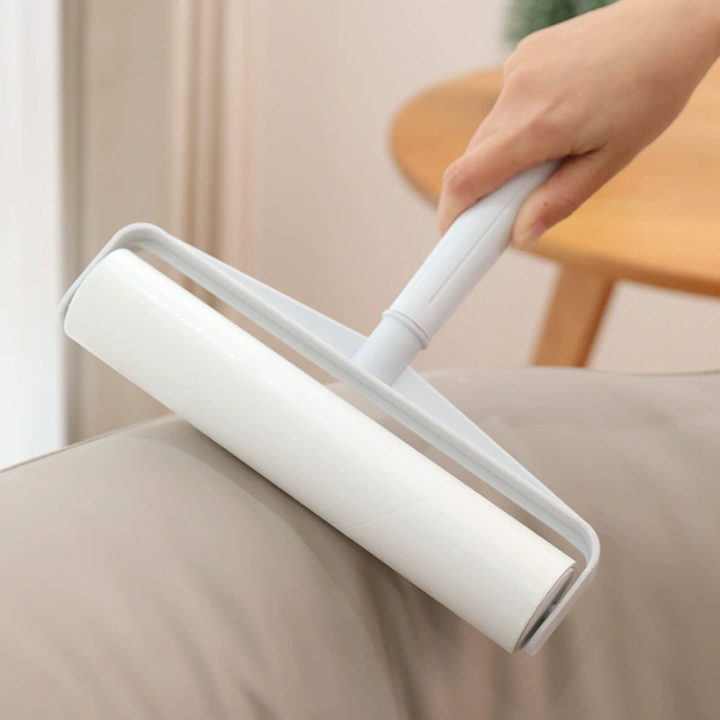 Hair sticker drum long rod telescopic sticker brush clothes roller wool sticker tearable paper mop dust removal roller