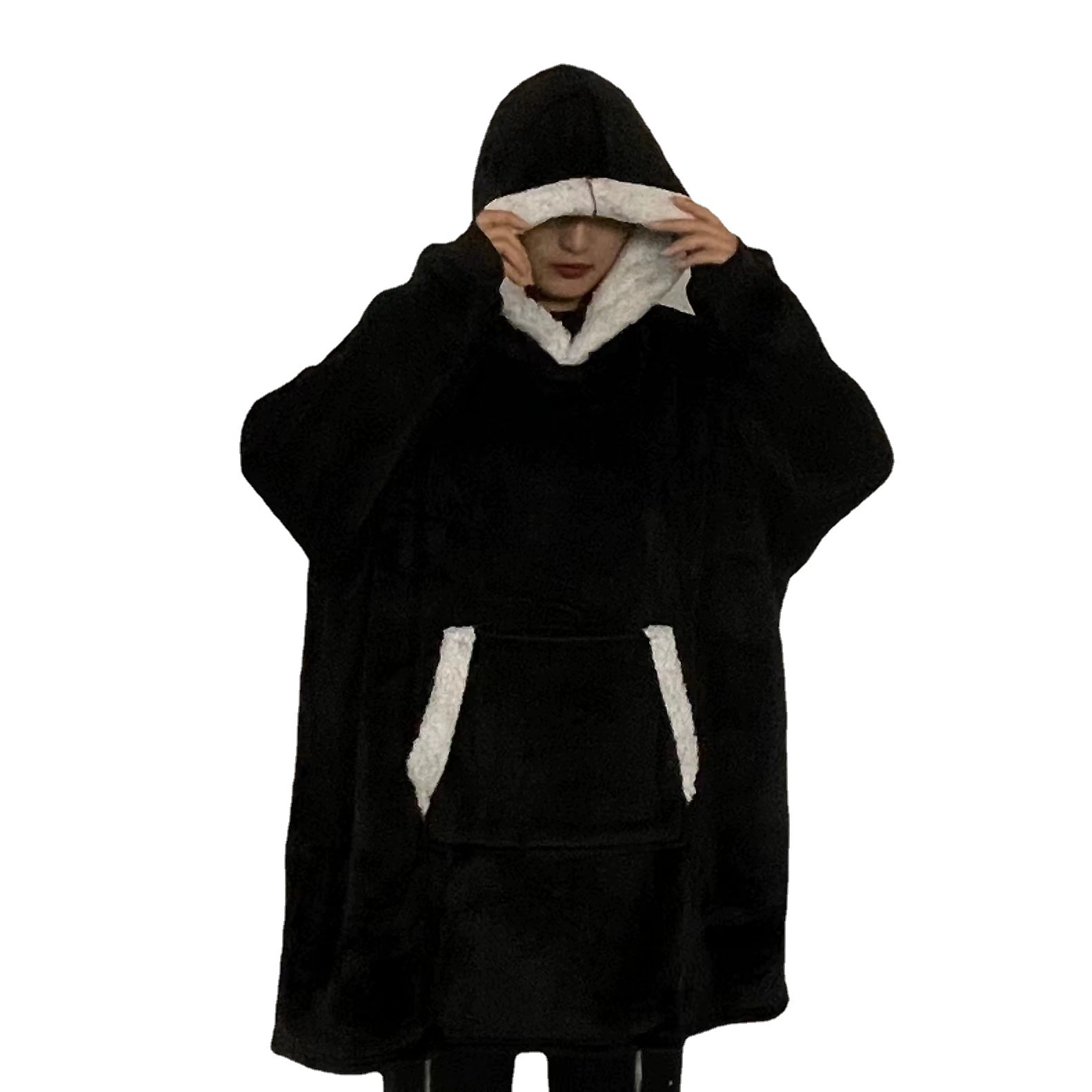 Толстовка Amazon Huggle с капюшоном Lazy Kessing Crab Velvet Hat Lango -TV Campaign Outdoor Cold Heat Cotton Coat