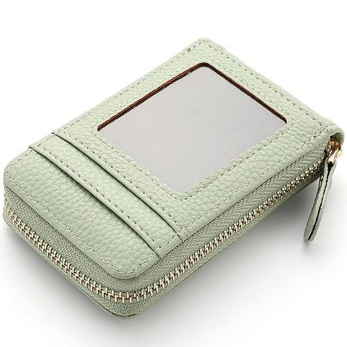 Short accordion card holder women's card holder women's fashion simple ID holder small and exquisite card holder zipper coin purse for women