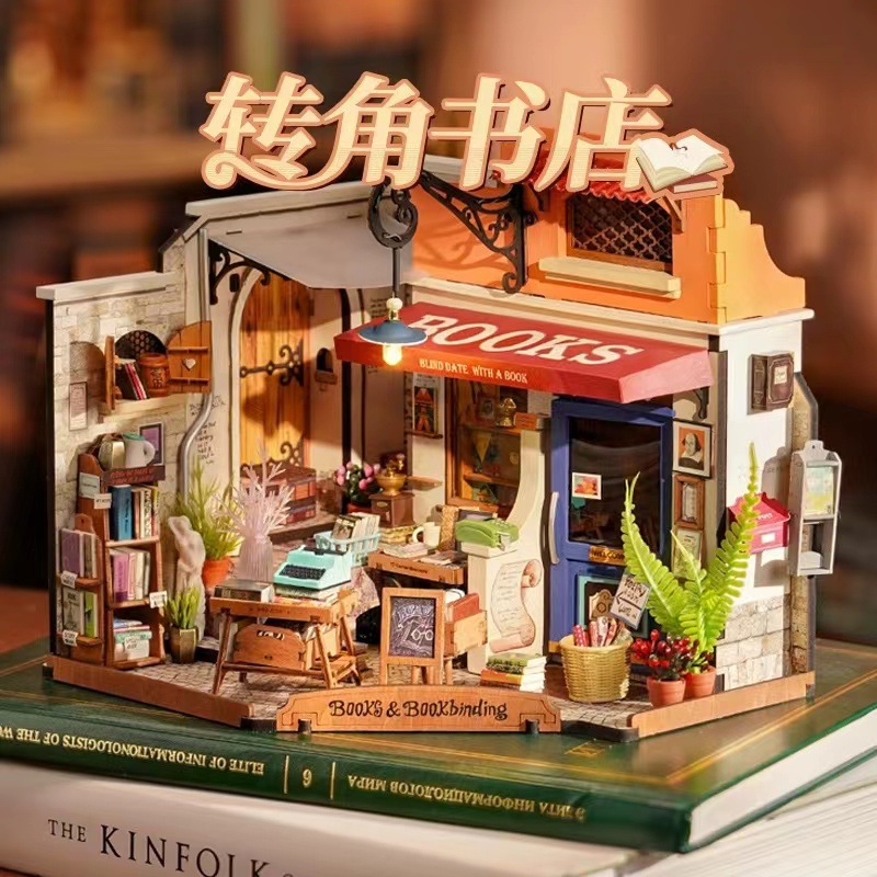 Ruo Lai Diy Cottage Becca Bakery, casa pequeña en miniatura ensamblada a mano, modelo, juguete, regalo de cumpleaños creativo