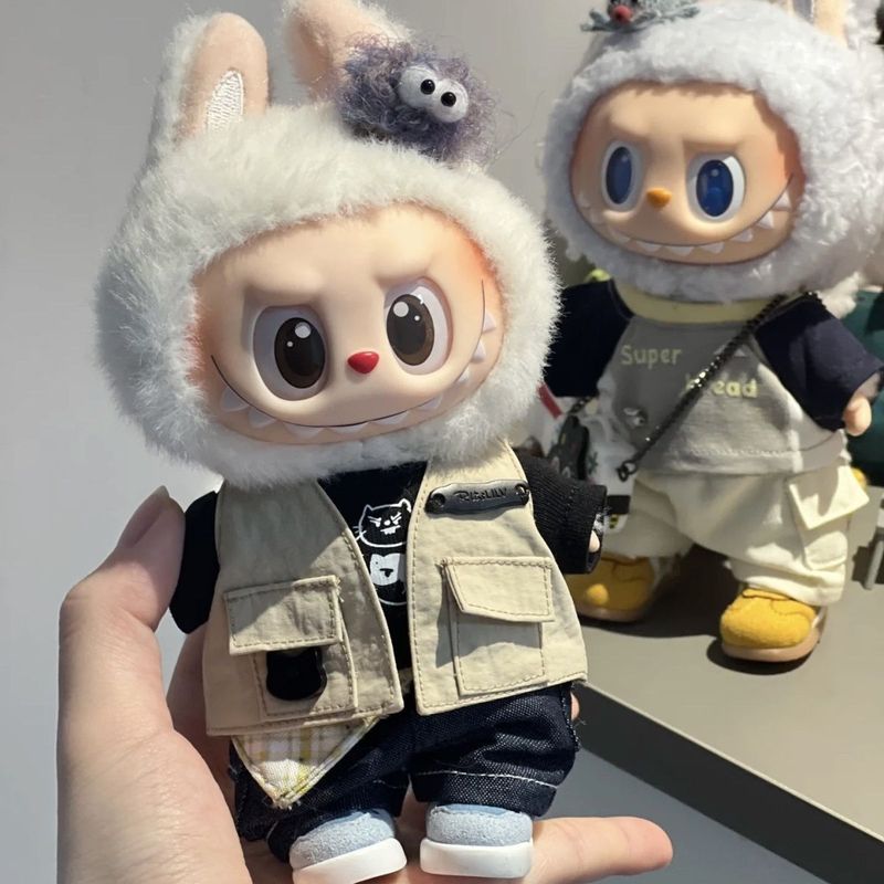拉布布夏季度假工装套装labubu娃衣一二三代17cm|undefined