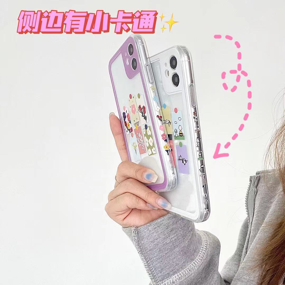 Famous Cartoon label apply iphone12pro/max Apple 11 Mobile phone shell xr silica gel x/xs female 8plus