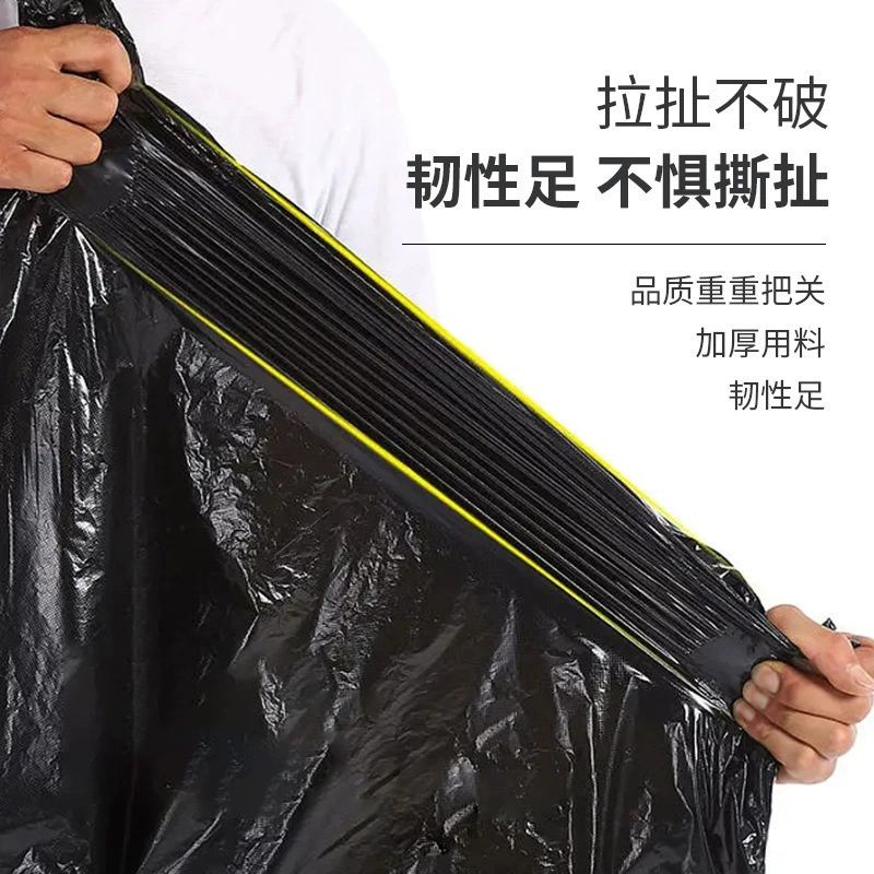 Black disposable big plastic garbage bag, wholesale, increased thickness