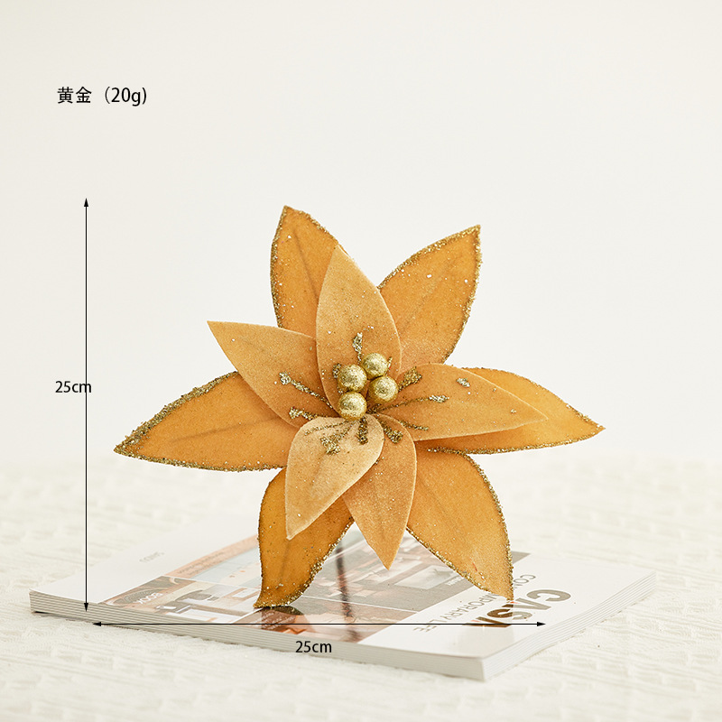 Decoraciones de Navidad 25cm flores de Navidad blancas retro flores falsas flores hechas a mano botella floral diseño props