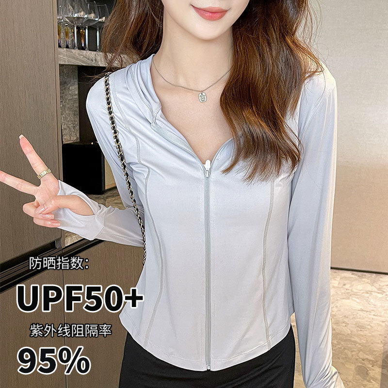 Ice Silk Sun Protection Clothing Women's Slim-fit Breathable Lightweight UV Protection Jacket 2025 New Super Good-looking Sun Protection Clothing Cardigan Ice Silk Sun Protection Clothing Women's Slim-fit Breathable Lightweight UV Protection Jacket 2025 New Super Good-looking Sun Protection Clothing Cardigan