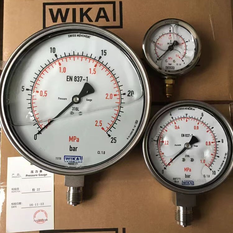 原装进口 德国WIKA压力表EN837-1全系列其他型号咨询客服不锈钢