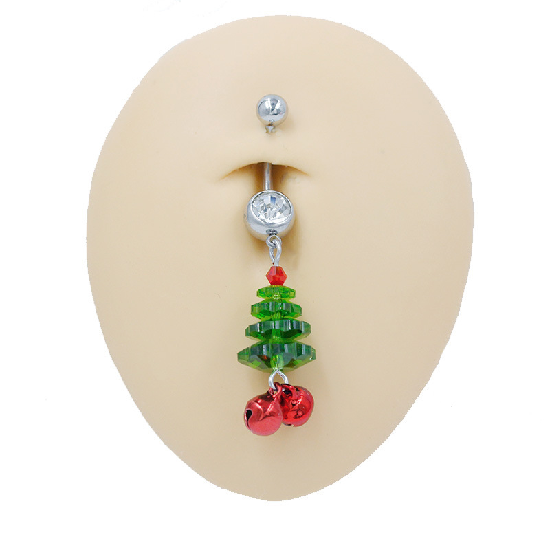 Anelli per albero di Natale, orecchini a campana e gioielli per piercing all'ombelico, nuovi e creativi, provenienti da Europa e America, venduti all'ingrosso._voghion.com