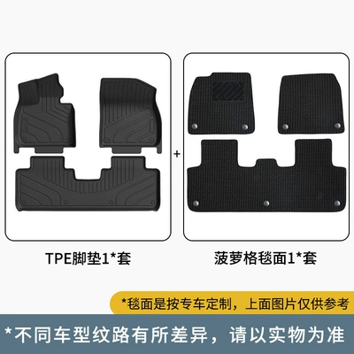 Backrest Mat, Tpe Trunk Mat – Universal Foot Pad - ideal-black-single-layer-foot-pad-pineapple-checkered-blanket-surface