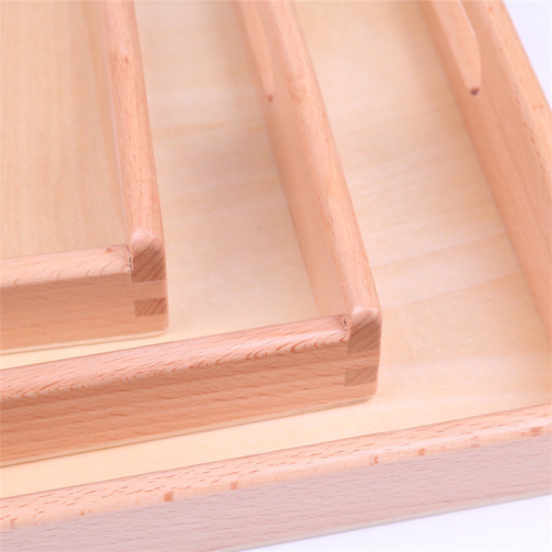 Montessori Early Education Center 3-6 años Montessori vida diaria jardín de infantes almacenamiento Haya bandeja rectangular