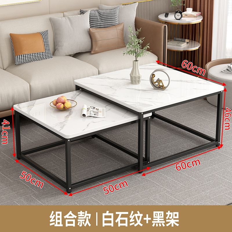 Mesa de café de vidrio nórdico sala de estar creativa red roja redonda traje pequeño apartamento imitación mármol ins mesa de té de hierro