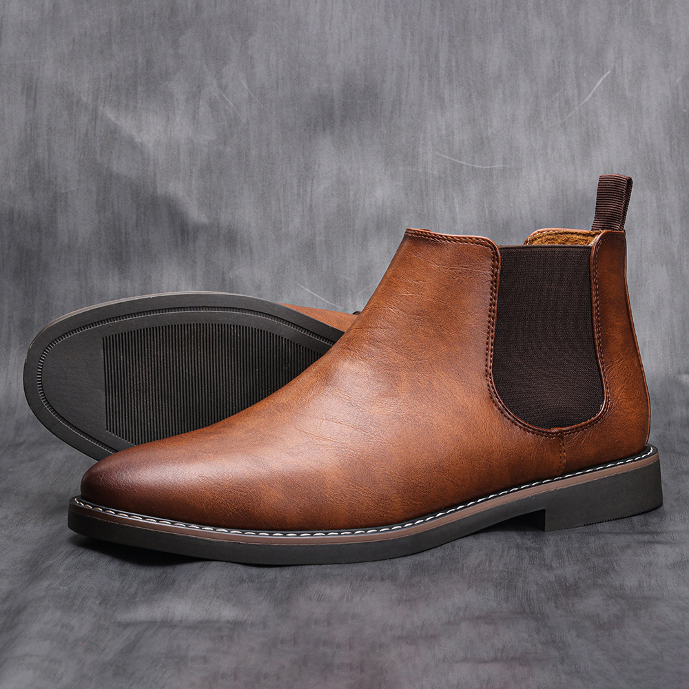 Herren Britische Herrenschuhe Polnische Farbe Mode Retro Herren Übergröße Stiefeletten Stiefeletten_voghion.com