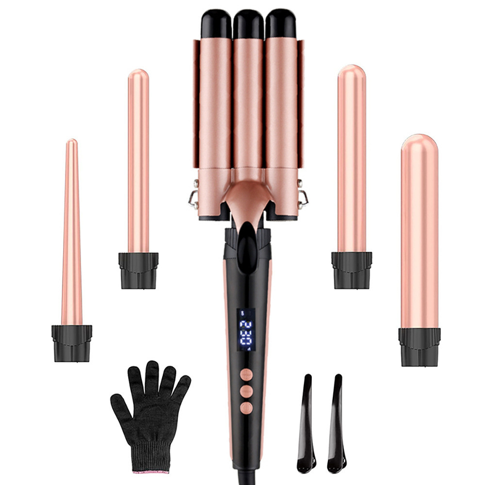 Factory Wholesale Amazon Multifunctional 5-in -1 Hair Curler Changing Hair Curling Stick Comb TK Shake Tone Cross-border TEMU Roll Stick
