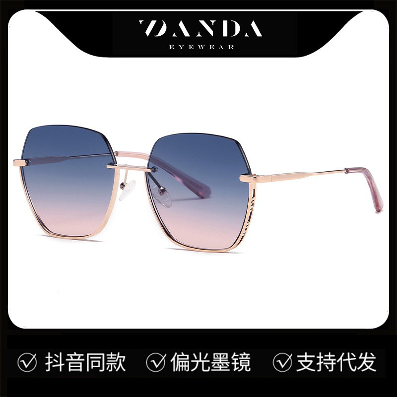 Nuevo metal nylon gafas de sol JS8563 moda de alta gama gran marco gafas de sol protección solar protección UV gafas de sol