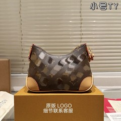 跨境款包带链条老花牛角包nano经典印花外贸腋下单肩斜挎包女包