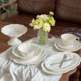 法式缪斯陶瓷盘 浮雕裙摆陶瓷餐具 陶瓷盘陶瓷碗陶瓷杯碟