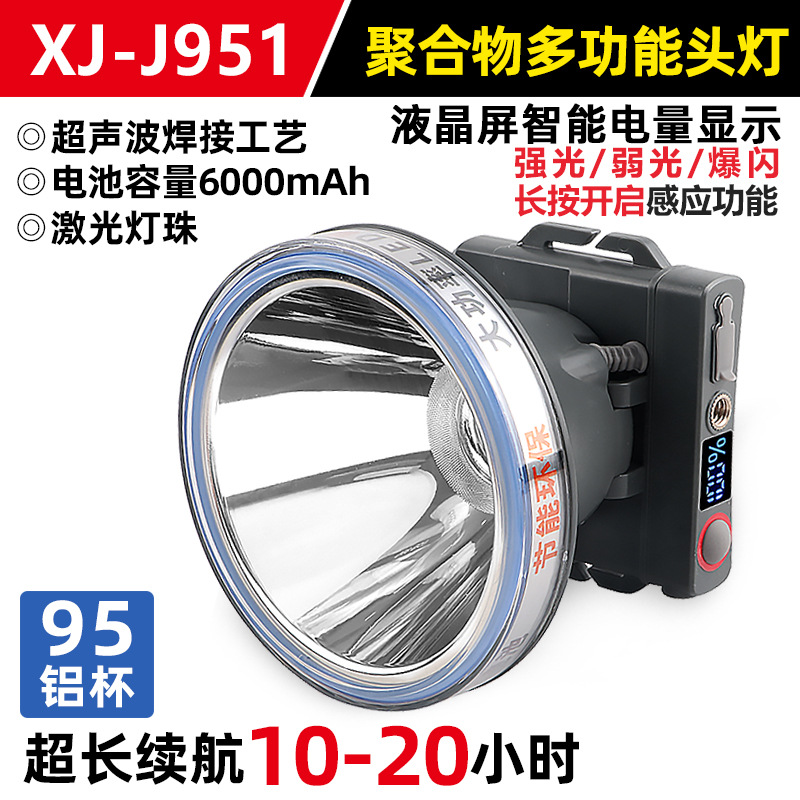 Cañón láser Luz de pesca nocturna Faros de alta potencia Luz fuerte Carga al aire libre Ultra brillante Linterna de largo alcance Lámpara de minero de batería de litio