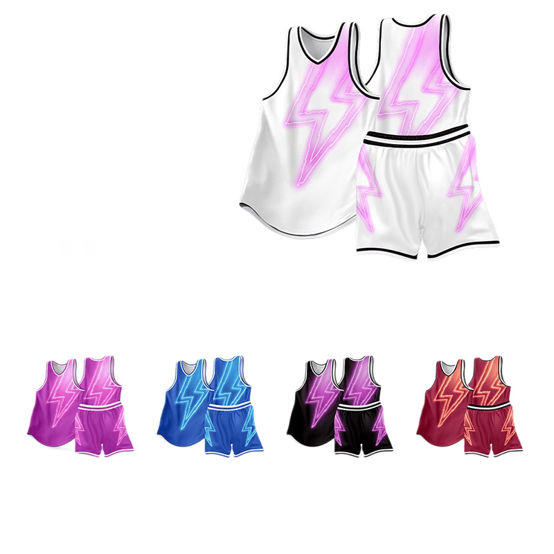 Hombres y niñas de baloncesto juego de verano rápido secado transpirable camiseta de entrenamiento americano se puede imprimir uniformes personalizados