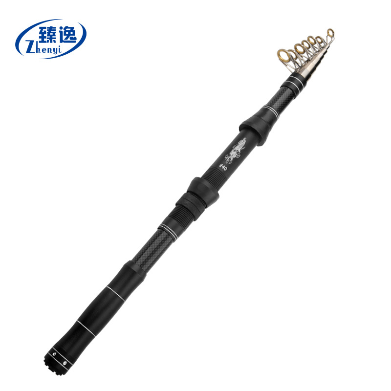 Viaje portátil de sección corta rod de lanzamiento de rod de pesca carbono