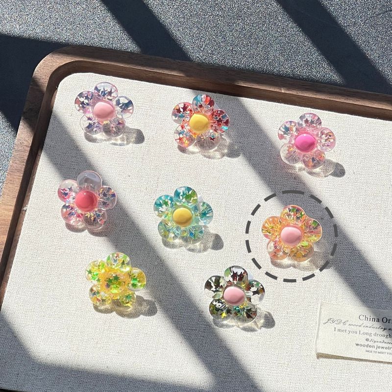透明亮片五瓣花鞋带扣水晶亮片花鞋花儿童鞋子饰品德训鞋DIY装饰|undefined