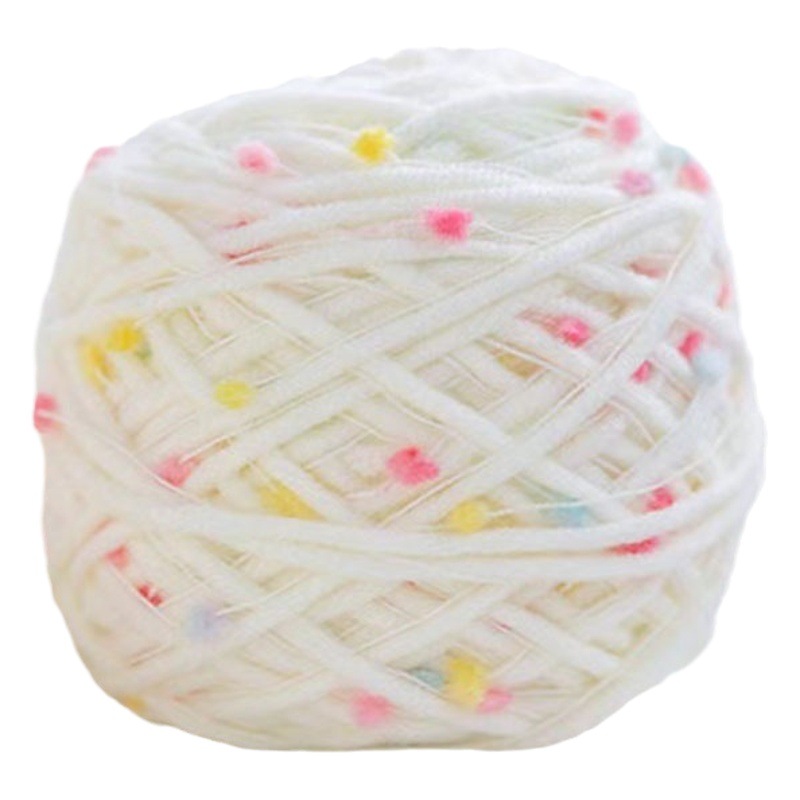 Línea de bufanda de azúcar Arco Iris hecha a mano DIY tejida de color gorro de ping-pong línea mixta mohair línea de lana de Cachemira