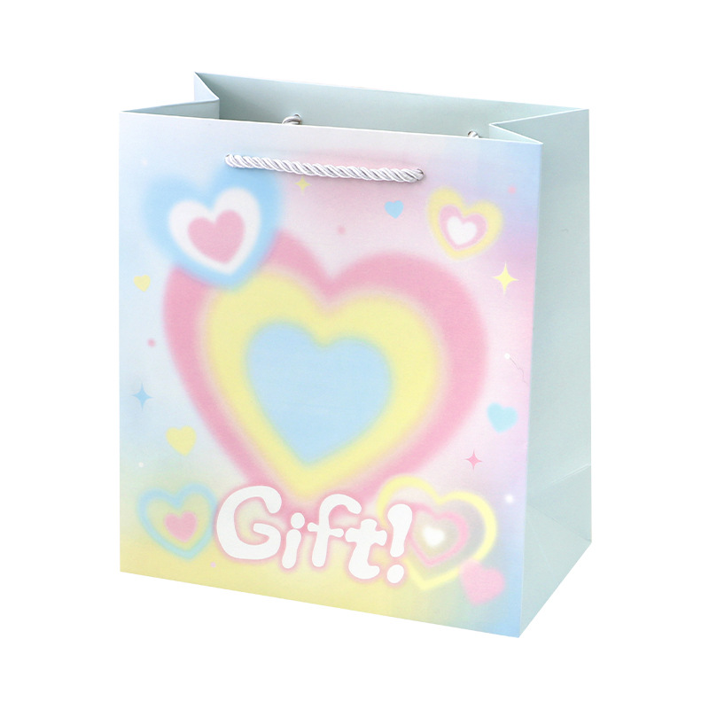 Liyan Club linda bolsa de papel bolsa de regalo latido del corazón canción chica viento pequeño fresco bolsa de embalaje de gran capacidad