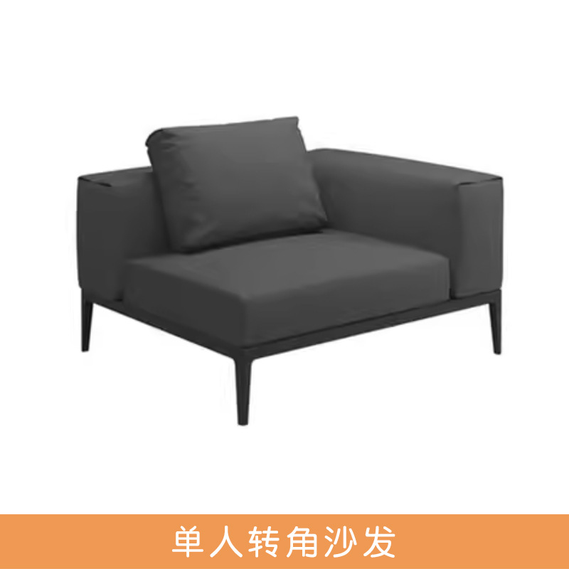 Nordic sofá al aire libre combinación Villa patio a prueba de sol sofá de teca hotel al aire libre de aleación de aluminio al aire libre sofá conjunto