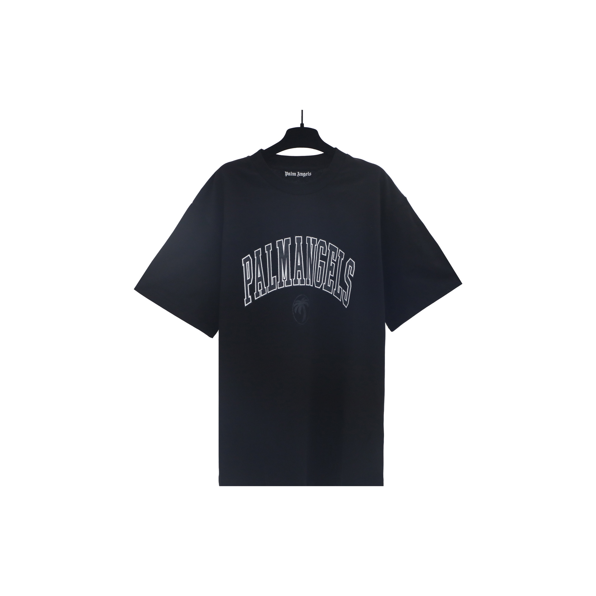 Venta al por mayor versión correcta de PA cabeza rota oso manga corta palmera High Street Tide marca manga murciélago espalda gran logo carta camiseta