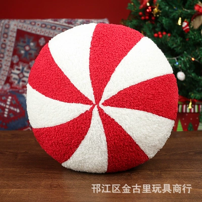 Plush Pillow Cushion Creative Christmas | Oyuncaq yastıqlar - christmas-pillow-35cm-04-single-sided-patchwork-solid-color-on-the-back