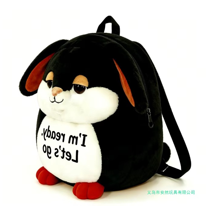 Customized Rabbit Plush Backpack, Rabbit Children's Plush Backpack, Cute Animal Toddler Backpack in Pink and Other Colors
