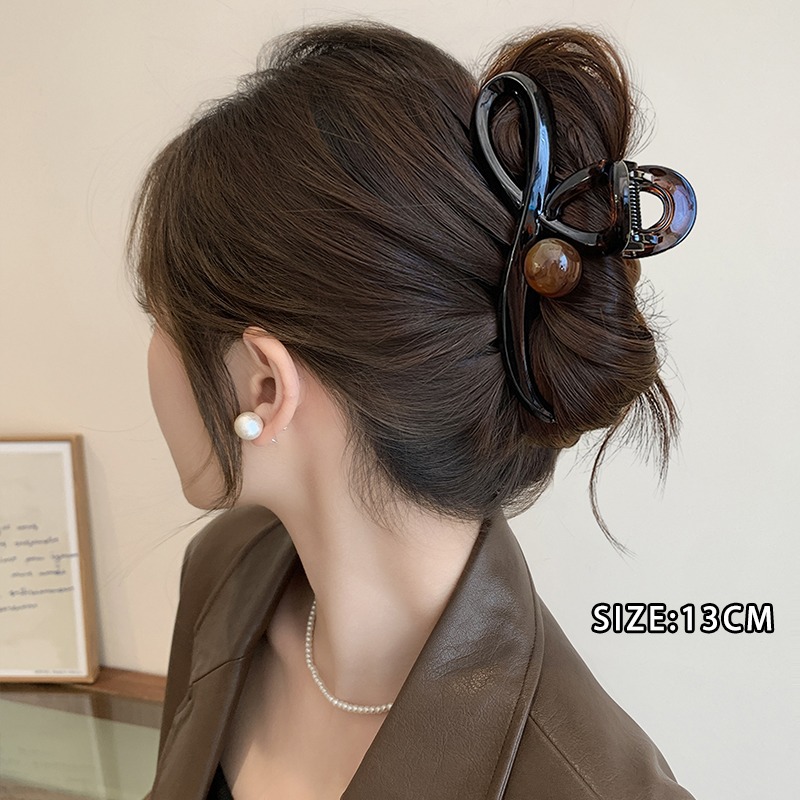 Temperamento Mellard Curry clip de agarre para mujeres 2024 nuevo tamaño grande detrás de la cabeza de alta sensación clip de tiburón para el cabello