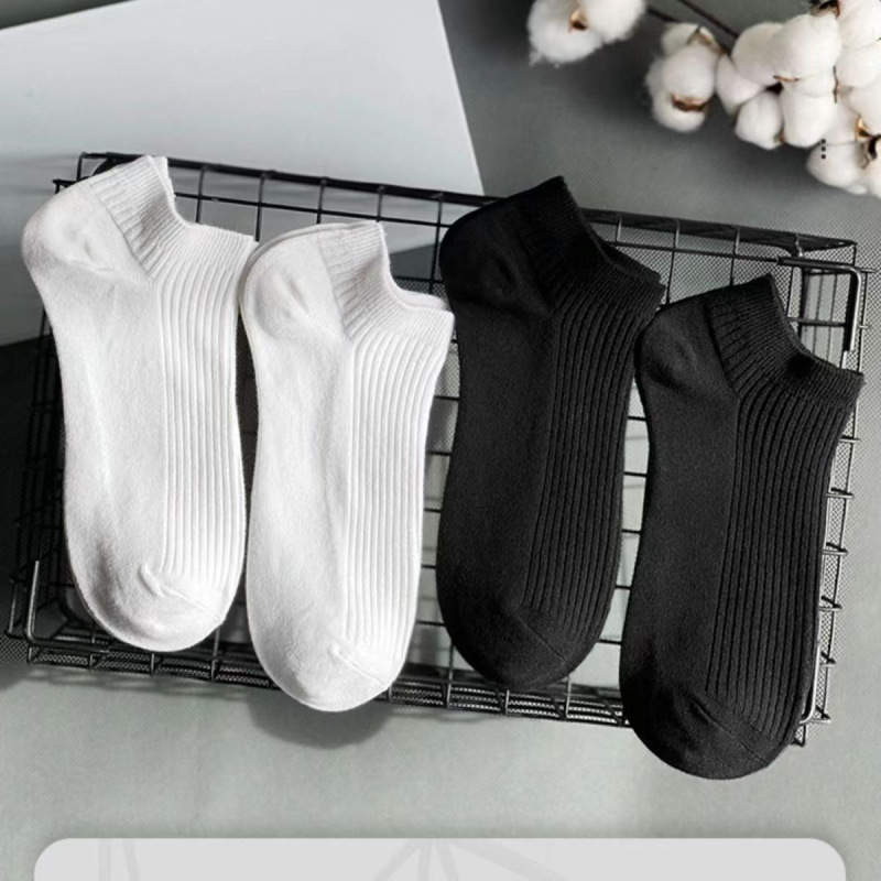 Socks for Men and Women, Summer Socks, Sports Sweat-Absorbent and Deodorant White Socks, Boat Socks, Women's Low-Cut Invisible Socks, Short Socks