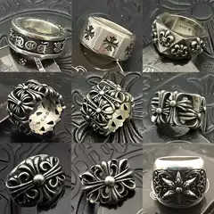 Trendy Cross Ring for Men - Vintage Silver Large Statement Ring, Antique, Fade-Resistant, Independent Design Bulk