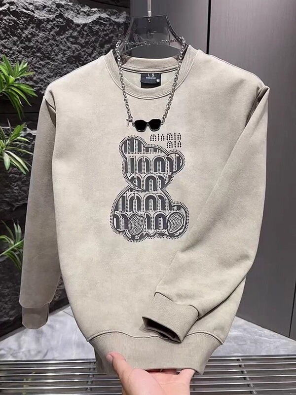 Spring and Autumn Men's Sweatshirt, Versatile Trendy Brand Tie-Dye Casual Men's Base Shirt, Stylish Round-Neck Slim-Fit Clothing Spring and Autumn Men's Sweatshirt, Versatile Trendy Brand Tie-Dye Casual Men's Base Shirt, Stylish Round-Neck Slim-Fit Clothing