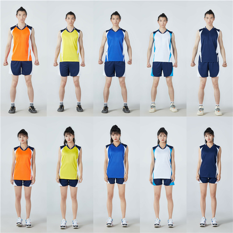 Sleeveless volleyball uniform suit men's and women's T-shirt shorts team uniform competition training vest gas volleyball jersey sportswear printing