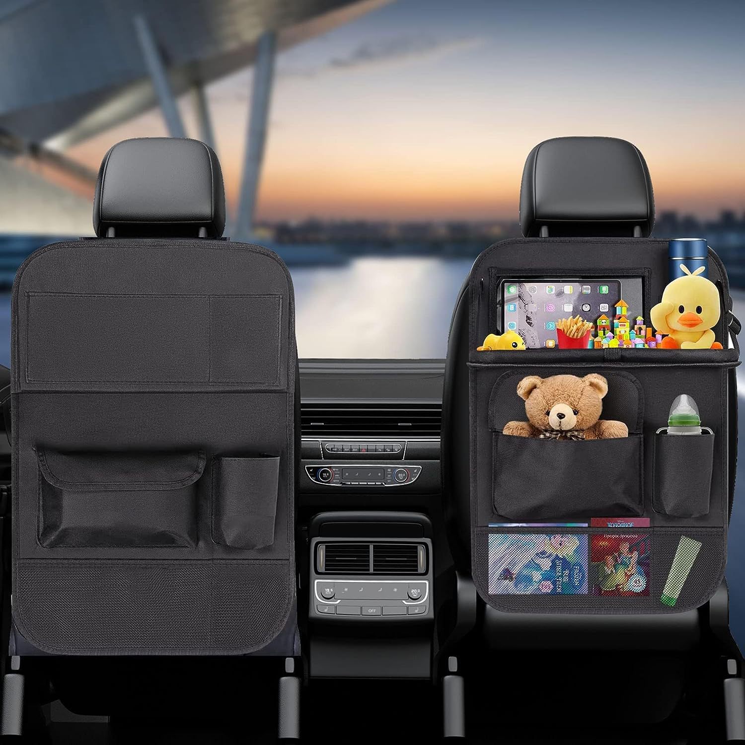 Bolsas de artículos diversos en la parte posterior del asiento del automóvil transfronterizo Bolsas de malla para los ojos 600D Asiento Oxford en la parte posterior de la mesa de comedor Bolsa colgante del automóvil de almacenamiento