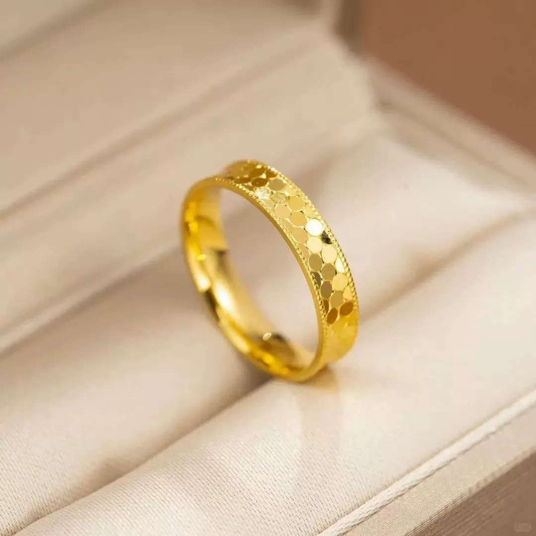 Кольцо из золота 18K с чешуей дракона, цвет золота AU750, кольцо с узором "соты", кольцо с точками, простое кольцо, парное кольцо, браслет, золото в виде ракушки